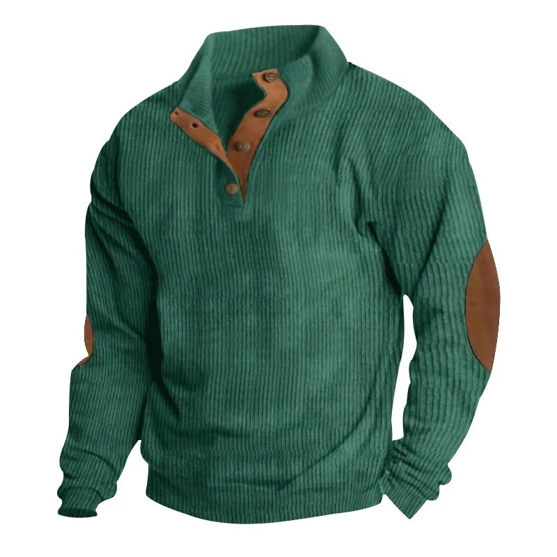 Printed Stand Collar Men's Casual Sweatshirt