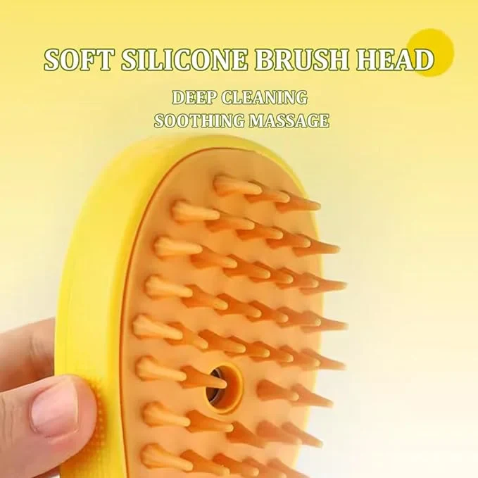Steamy Cat Brush - 2024 Best Steam Cat Brush, 3in1 Cat Steamy Brush, Cat Spray Massage Comb, Rechargeable Cat Slicker Brush With Liquid Inlet, Cat Grooming Brush, Eliminate Flying Hair (Green)