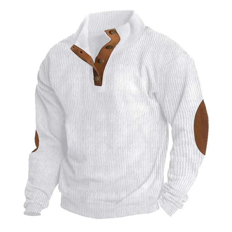 Printed Stand Collar Men's Casual Sweatshirt