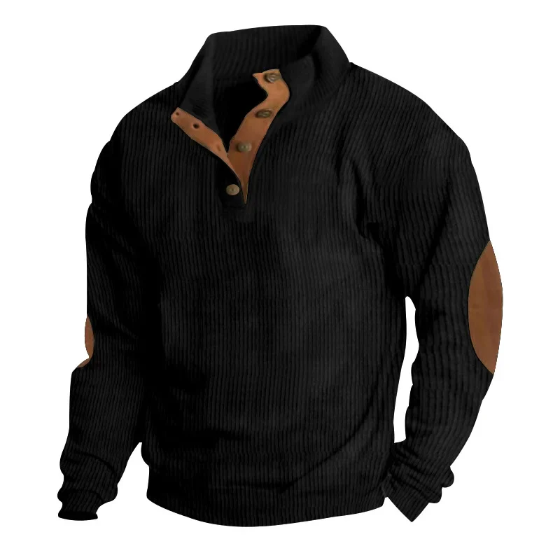 Printed Stand Collar Men's Casual Sweatshirt