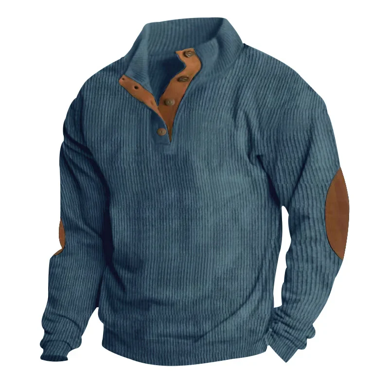 Printed Stand Collar Men's Casual Sweatshirt