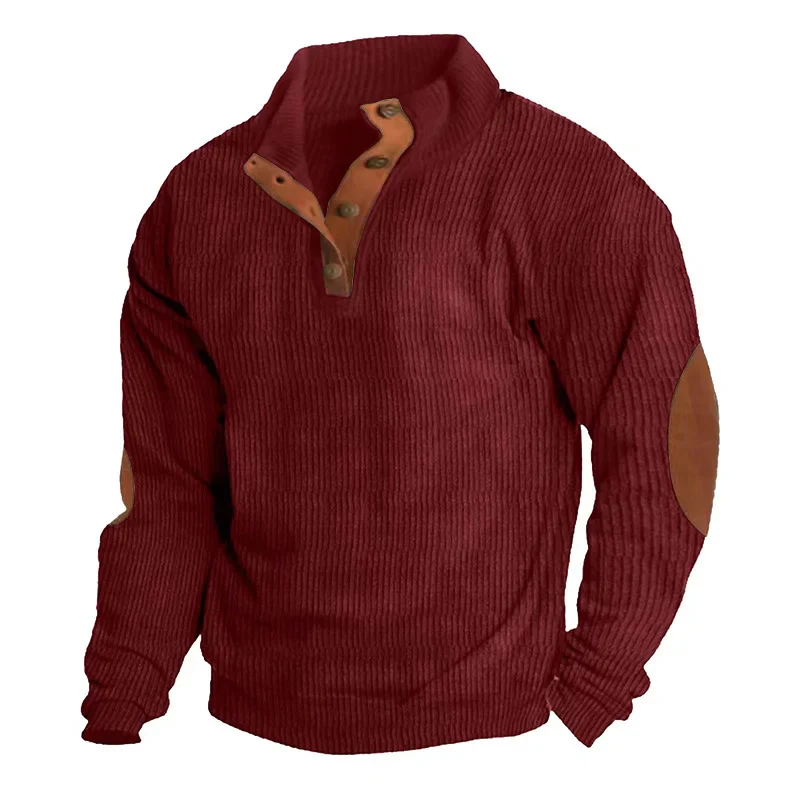 Printed Stand Collar Men's Casual Sweatshirt
