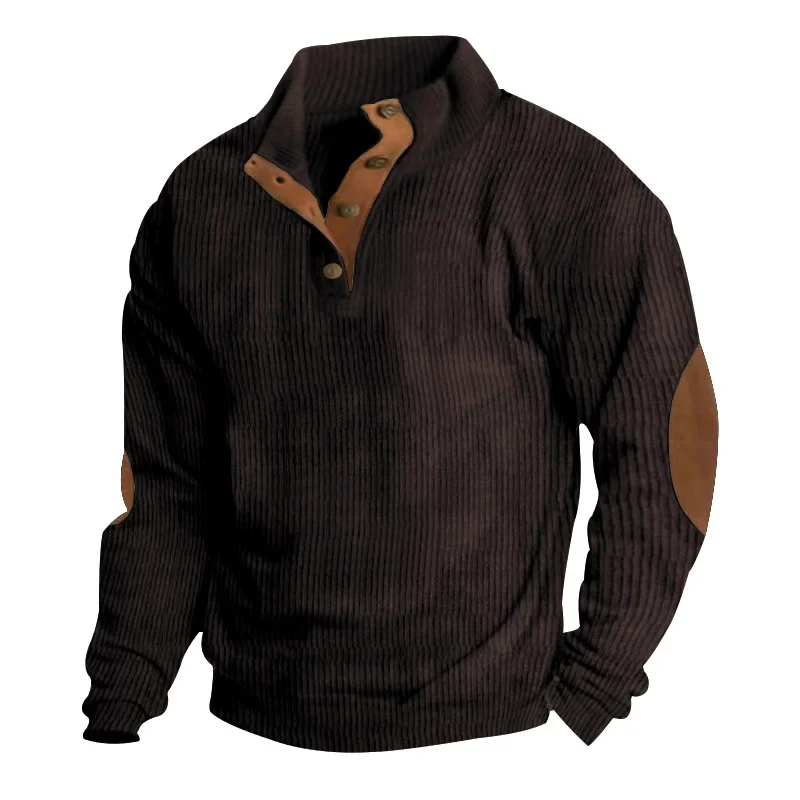 Printed Stand Collar Men's Casual Sweatshirt