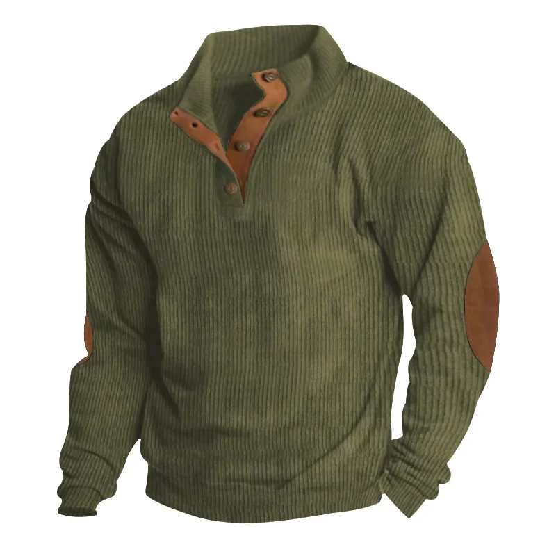 Printed Stand Collar Men's Casual Sweatshirt