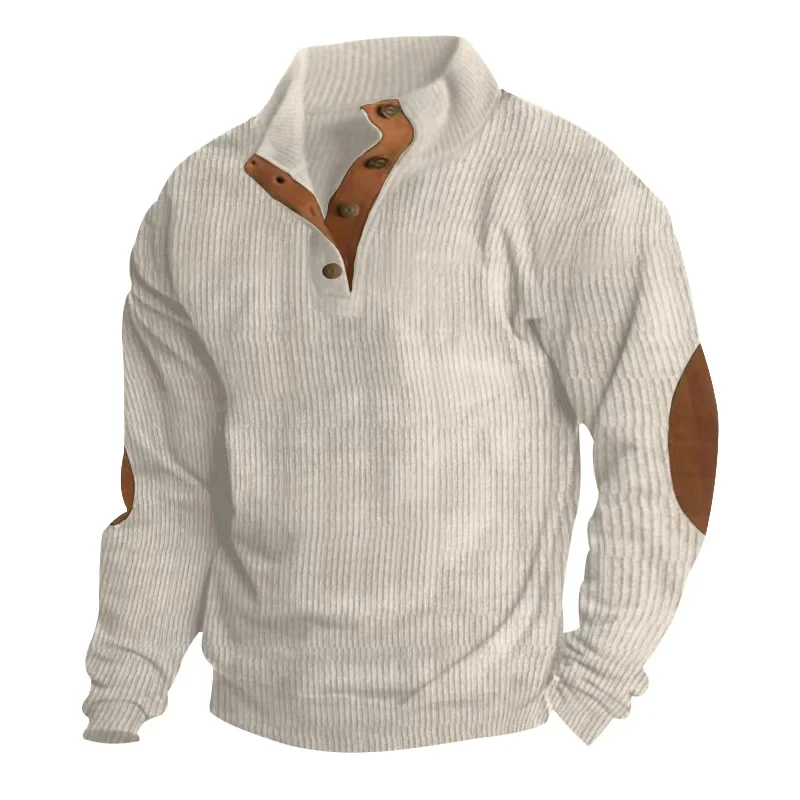 Printed Stand Collar Men's Casual Sweatshirt