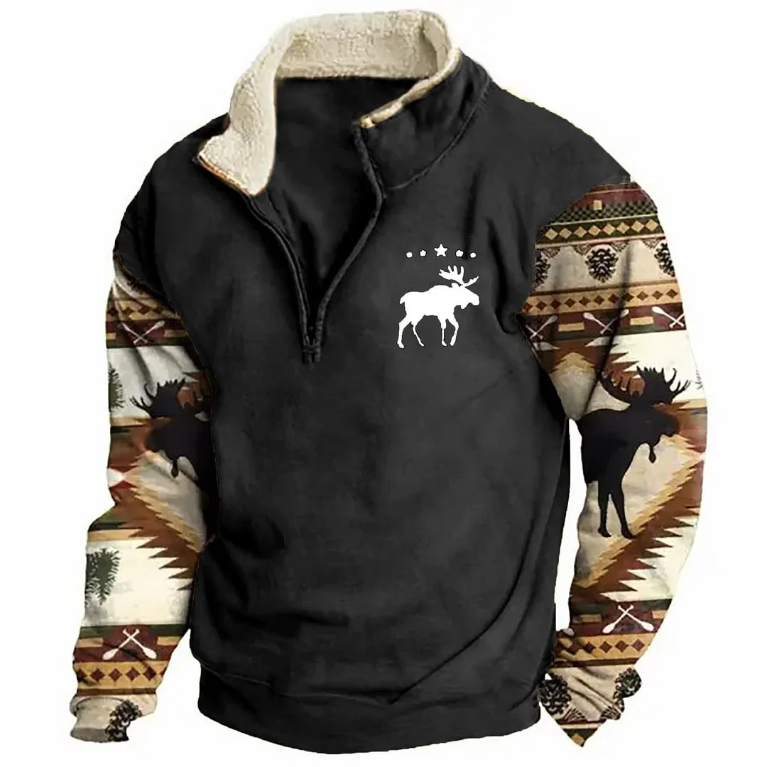 Men's Stand-up Collar Sweatshirt(Fleece-lined Collar